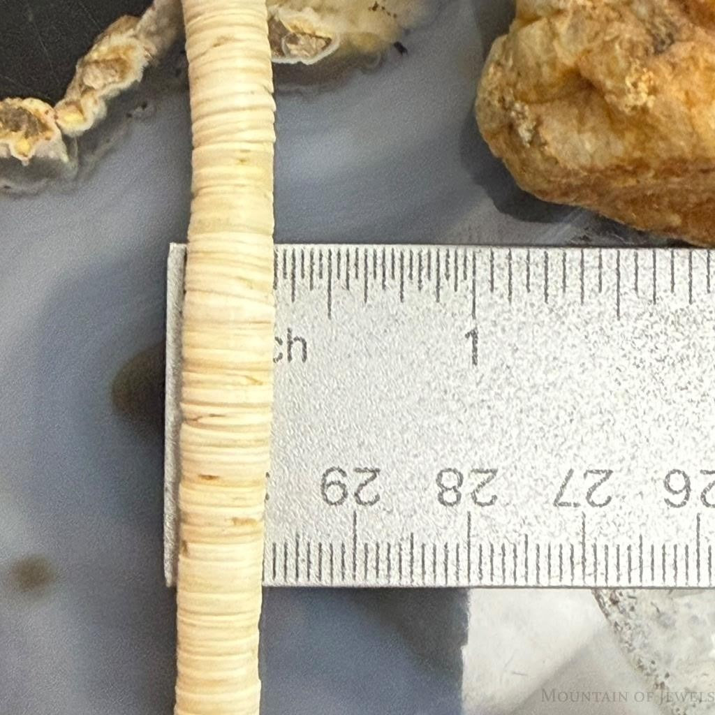 Vintage Native American Heishi Shell Strung 34" Necklace For Women