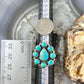 Sterling Southwestern Style Mohave Turquoise Cluster Ring Size 8 For Women #1