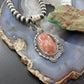 Sterling Silver Southwestern Style Oval Red Plum Jasper Decorated Pendant For Women