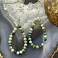 Sterling Silver Faceted Hubei Turquoise Hoop Dangle Earrings For Women