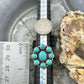 Sterling Silver Southwestern Style Mohave Turquoise Cluster Ring Size 7.5 For Women