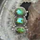Sterling Silver Southwestern Style 3 Sonora Gold Turquoise Adjustable Ring For Women