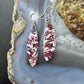 Sterling Silver Half-moon Red River Jasper Slab Dangle Earrings For Women #235