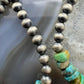 Sterling Silver Navajo Pearl Southwester Style & Turquoise Bead Hoop Earrings For Women