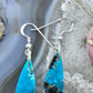 Sterling Silver Teardrop Chrysocolla Slab Dangle Earrings For Women #217