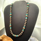 Southwestern Style Copper 8-10mm Navajo Pearl Beades &Turquoise Disk Necklace For Women