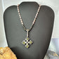 Vintage Silver Peridot, Ametyst Double Sided Cross Silver &MOPNecklace For Women