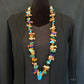 Vintage Sterling Silver Various Carved Fetish 36" Necklace For Women
