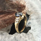 14K Yellow Gold Sapphire and Diamonds Ring Size 6.25 For Women