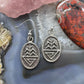 Noah Pajarito Sterling Silver Oval Tufa Cast Cornstalk Dangle Earrings For Women