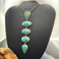 Sterling Silver Southwestern Style Kingman Turquoise Lariat Necklace For Women #2