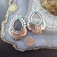 Tommy & Rosita Singer Sterling Silver Turquoise Dot Engraved Dangle Earrings For Women
