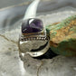 Sterling Silver Southwestern Style Rectangle Star Amethyst Ring Size 8 For Women