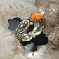 Carolyn Pollack Sterling Silver Oval Orange Spiny Oyster Decorated Ring For Women