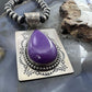 Native American Sterling Silver Purple Phosphosiderite Decorated Pendant For Women