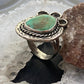 Native American Silver Green Turquoise Ring Size 7.5 For Women