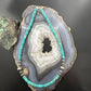 Sterling Silver Southwestern Style Blue Turquoise Beads & Sterling Beads 18"-20" Necklace