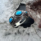 Carolyn Pollack Sterling Silver 3 Sleeping Beauty Turquoise Ring Size 4.25 For Women