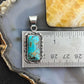 Native American Sterling Silver Rectangle Turquoise Decorated Pendant For Women