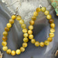 Sterling Silver 6mm Rounded Golden Tiger's Eye Hoop Dangle Earrings For Women