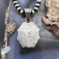 Native American Sterling Silver Sonora Gold Turquoise & Pink Conch Cluster Pendant For Women