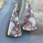 Sterling Silver Triangle Saganite Agate Slab Dangle Earrings For Women #120