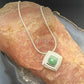 Carolyn Pollack Sterling Square Variscite Pendant 16"-18" Snake Chain Necklace