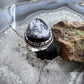 Sterling Silver Southwestern Style Large Teardrop Dendrite Agate Ring Size 10 For Women