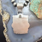 Sterling Silver Southwestern Style Square Blackjack Turquoise Pendant For Women