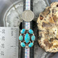 Sterling Southwestern Style Mohave Turquoise Cluster Ring Size 8 For Women