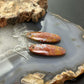 Sterling Silver Oval Plum Moss Agate Slab Dangle Earrings For Women #518