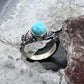 Carolyn Pollack Sterling Silver Oval Blue Turquoise Floral Ring Size 6 For Women