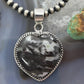 Sterling Silver Southwestern Style White Buffalo Heart Pendant For Women #1