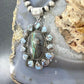 Sterling Silver Southwestern Style Blackjack & Golden Hill Turquoise Pendant For Women