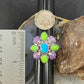 Carolyn Pollack Southwestern Style Sterling Silver Multistones Decorated Cluster Ring For Women