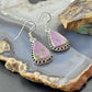 Sterling Silver Southwestern Style Teardrop Stichtite Dangle Earrings For Women