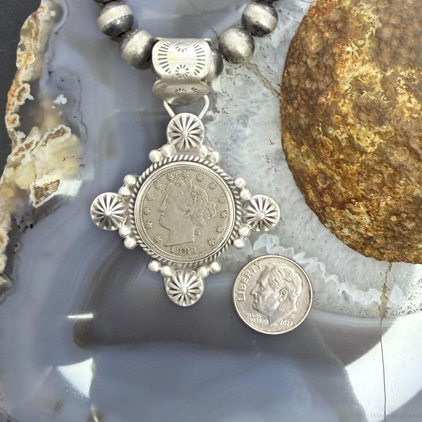1883 Genuine US Liberty Head Nickel Decorated Unisex Pendant