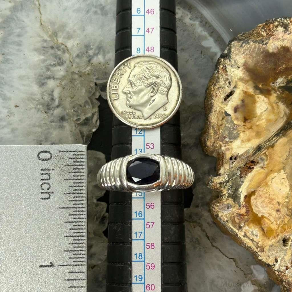 Carolyn Pollack Sterling Silver Faceted Sapphire Decorated Ring For Women