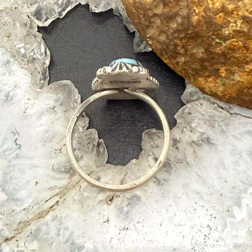 Sterling Silver Southwestern Style Golden Hill Turquoise Adjustable Ring For Women #2