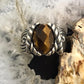 Carolyn Pollack Sterling  Silver Oval Faceted Tiger's Eye Ring Size 8.25 For Women