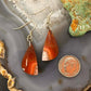 Sterling Silver Half Moon Carnelian Slab Dangle Earrings For Women #331