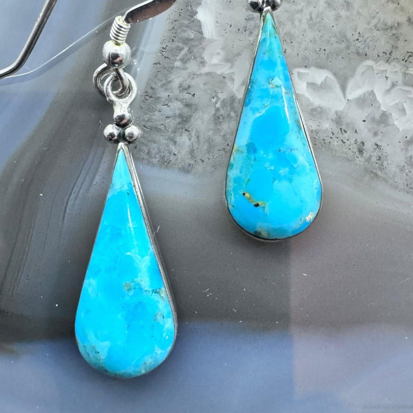 Phillippines Southwestern Style Sterling Silver Teardrop Turquoise Fashion Dangle Earring For Womens