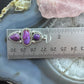 Sterling Silver Southwestern Style 3 Purple Dahlia Decorated Dangle Earrings For Women