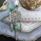 Vintage Native American Silver 3 Jade Beads Dreamcatcher Pendant For Women