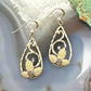 Vintage Sterling Silver Teardrop Swirl, Rose & Leaf Fashion Dangle Earrings For Women
