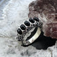 Carolyn Pollack Sterling Silver 5 Small Oval Onyx Decorated Ring For Women