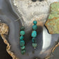 Sterling Silver Natural 5 Turquoise Beads Long Dangle Earrings For Women