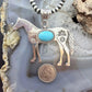 Sterling Silver Turquoise Stamped w/Indigenous Symbols Horse Unisex Pendant