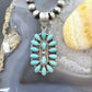 Sterling Silver Southwestern Style Turquoise Decorated Cluster Pendant For Women