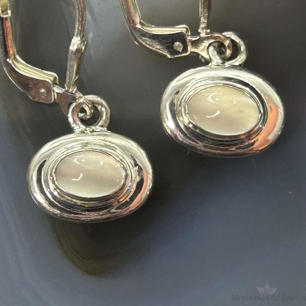Carolyn Pollack Sterling Silver Oval Moonstone Dangle Earrings For Women